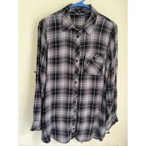 Tolani Collection Neicy Flannel Floral Paisley Long Sleeve Blouse Top XS